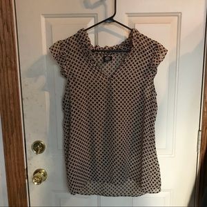 Bobeau Sleeveless Blouse Sz L Blk/Tan